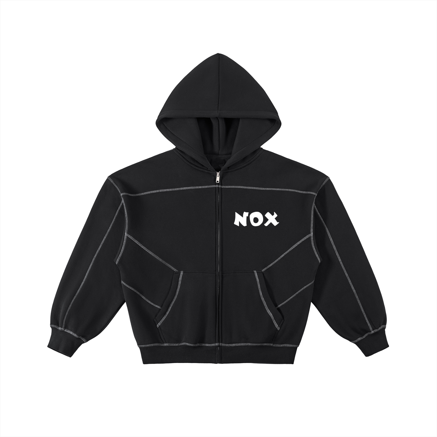Noxone O.G. Stitched Boxy Zip Hoodie